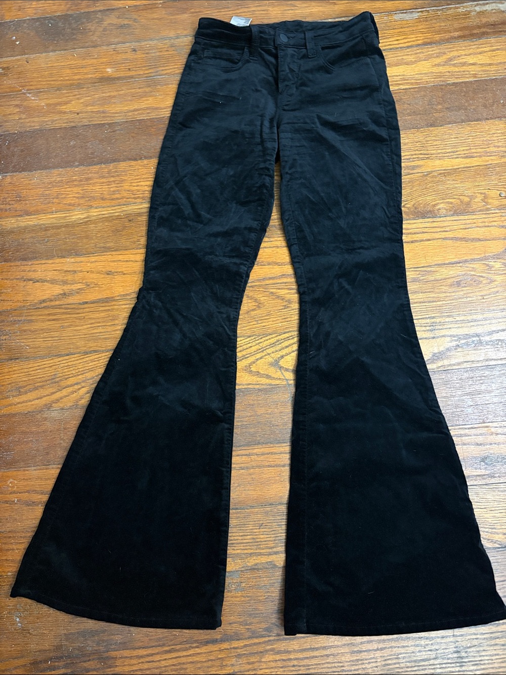 L'AGENCE Solana High Rise Flare Pants Black Velvet - Size 24